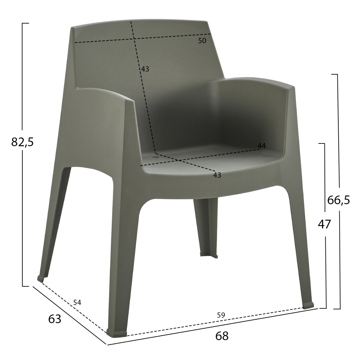 Полипропиленов фотьойл SLEEK тъмнозелен 68x63x82.5см
