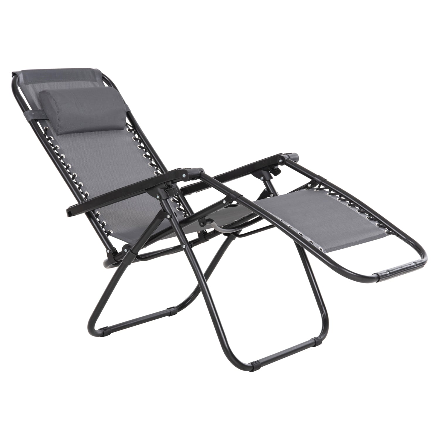 Фотьойл RELAX COMPANION сив текстилен - черен метал 67x145x110Hсм.