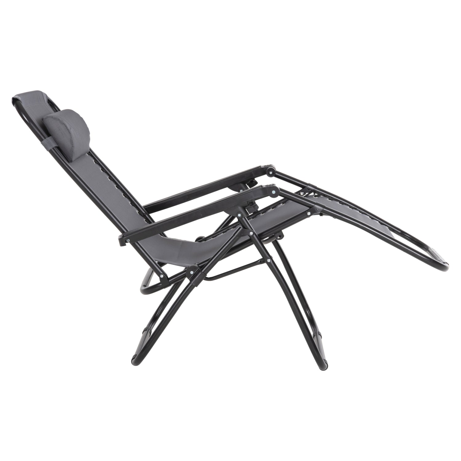 Фотьойл RELAX COMPANION сив текстилен - черен метал 67x145x110Hсм.