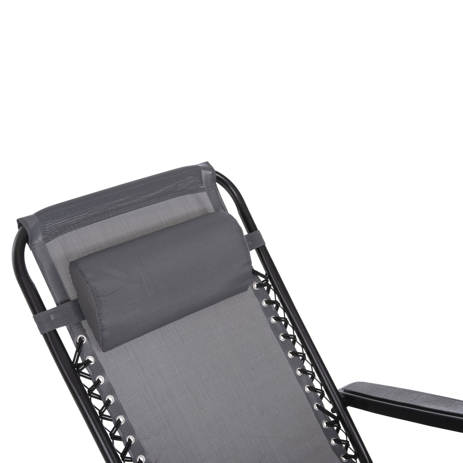 Фотьойл RELAX COMPANION сив текстилен - черен метал 67x145x110Hсм.
