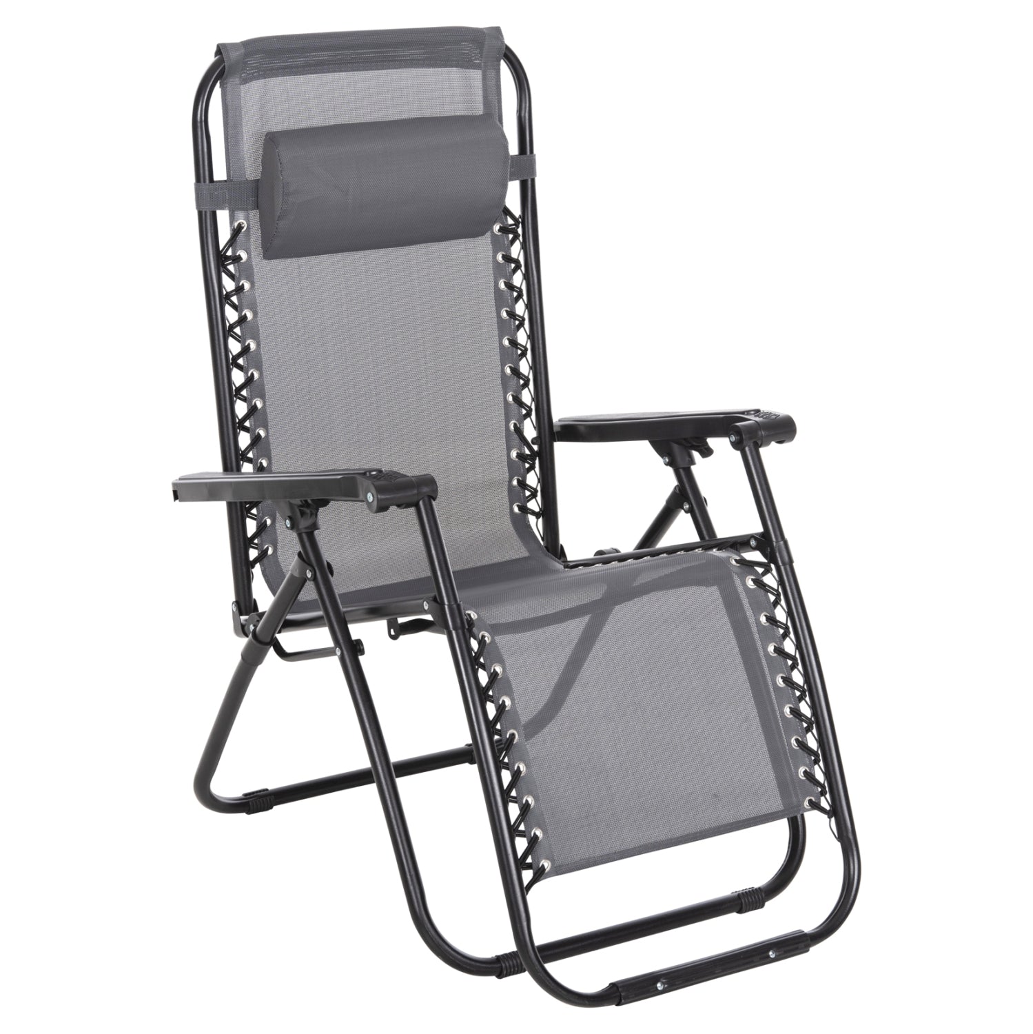 Фотьойл RELAX COMPANION сив текстилен - черен метал 67x145x110Hсм.