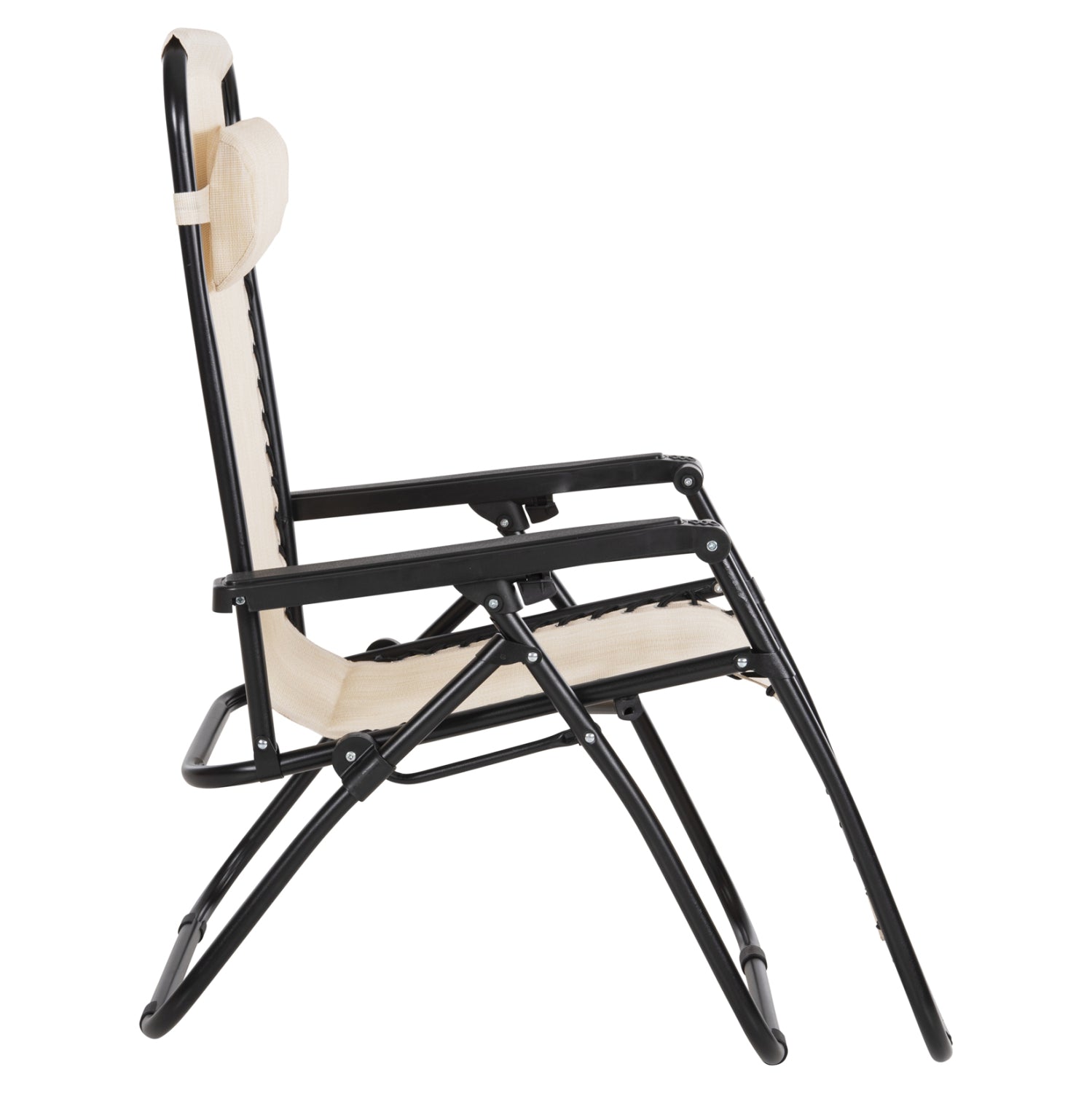 Фотьойл RELAX COMPANION бежов текстилен и черен метал 67x145x110Hcm.