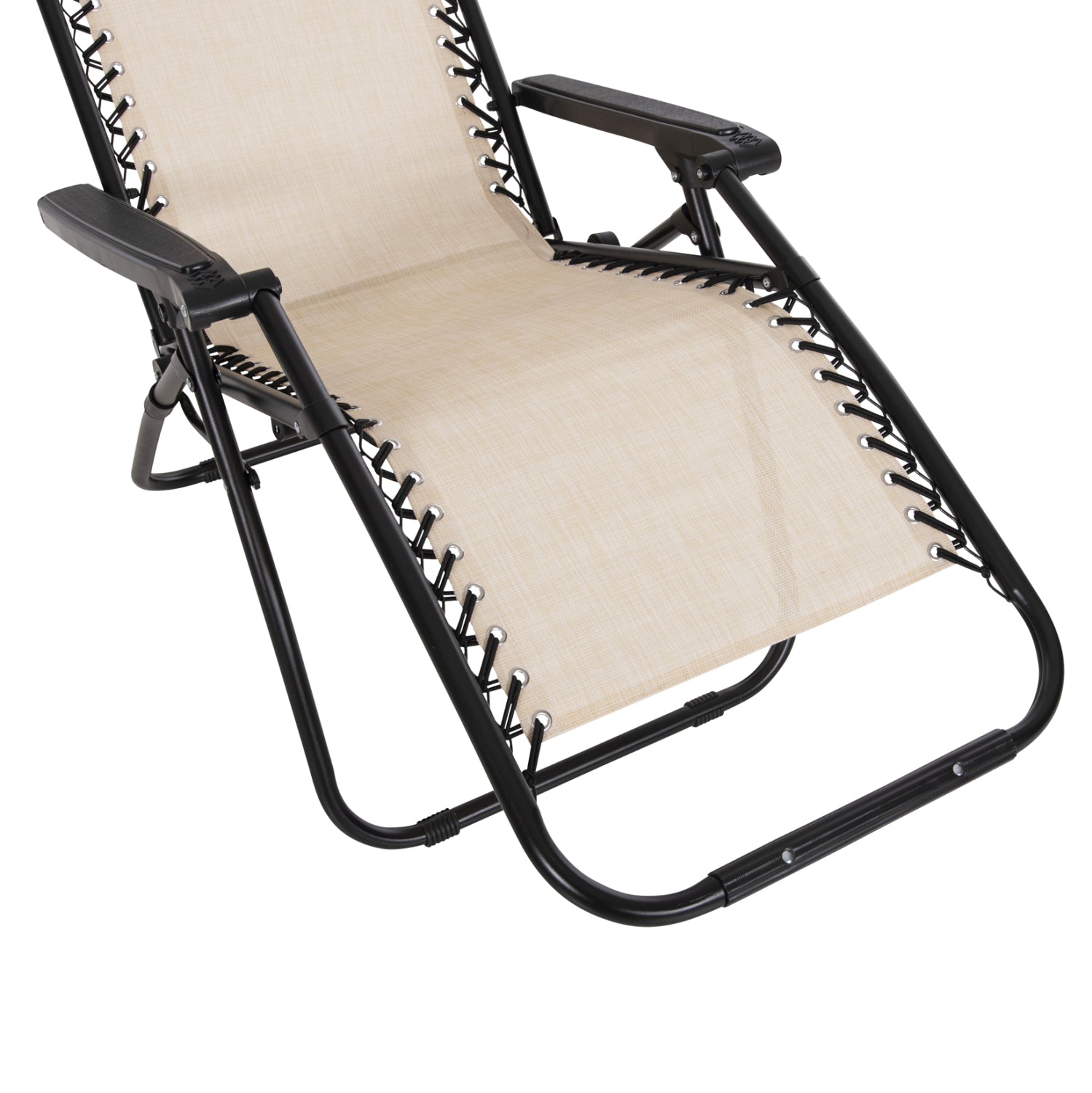 Фотьойл RELAX COMPANION бежов текстилен и черен метал 67x145x110Hcm.