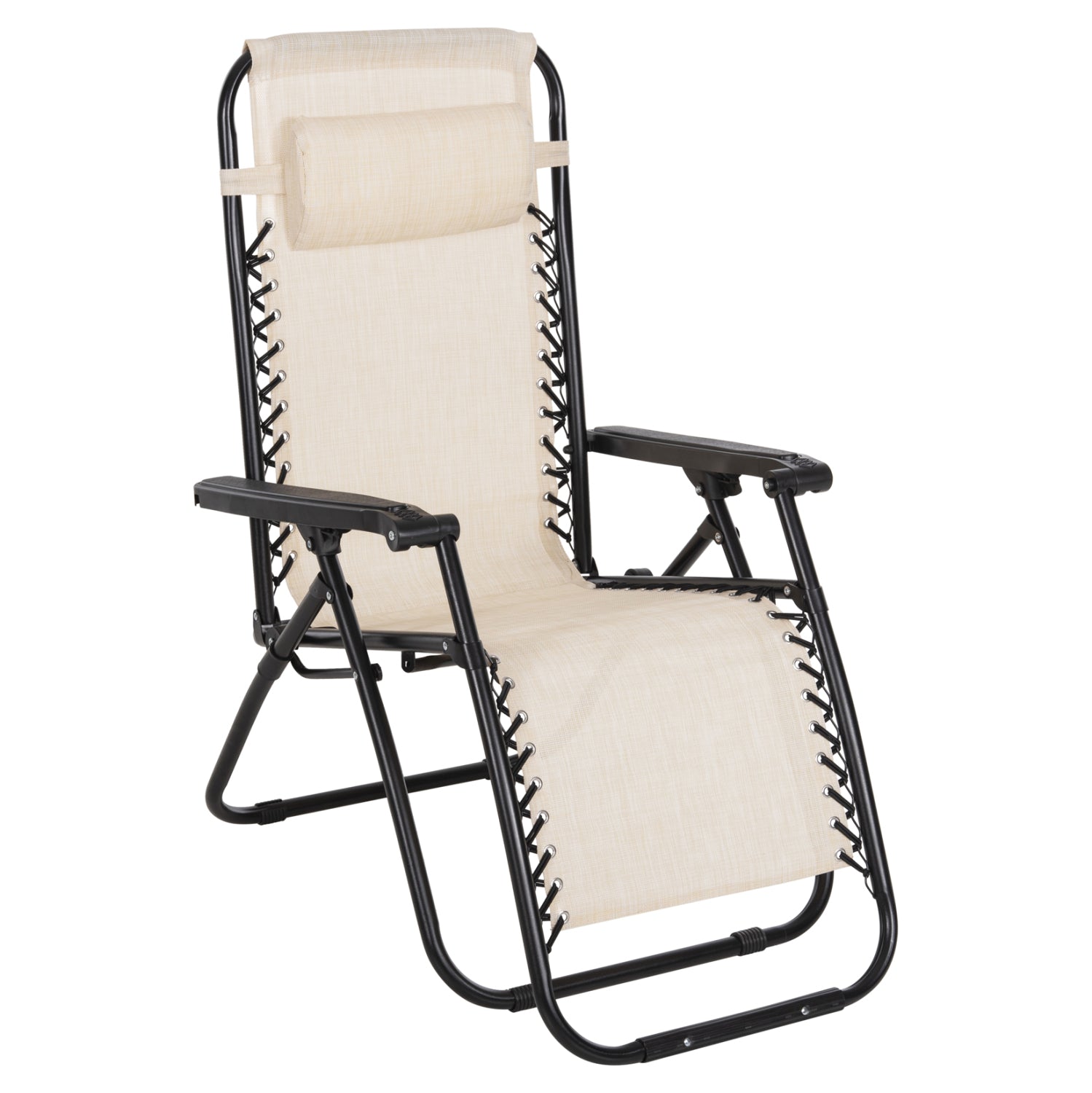 Фотьойл RELAX COMPANION бежов текстилен и черен метал 67x145x110Hcm.