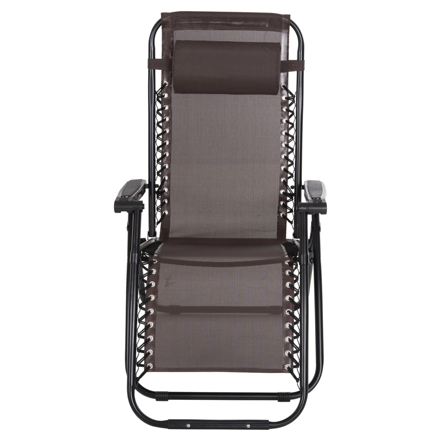 Фотьойл RELAX COMPANION кафяв текстилен и черен метал 67x145x110Hcm.