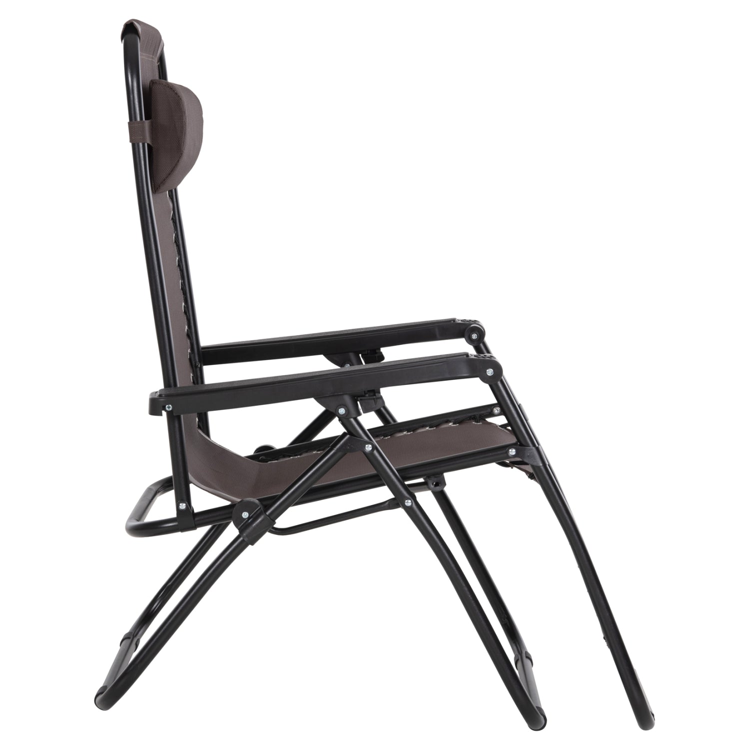 Фотьойл RELAX COMPANION кафяв текстилен и черен метал 67x145x110Hcm.