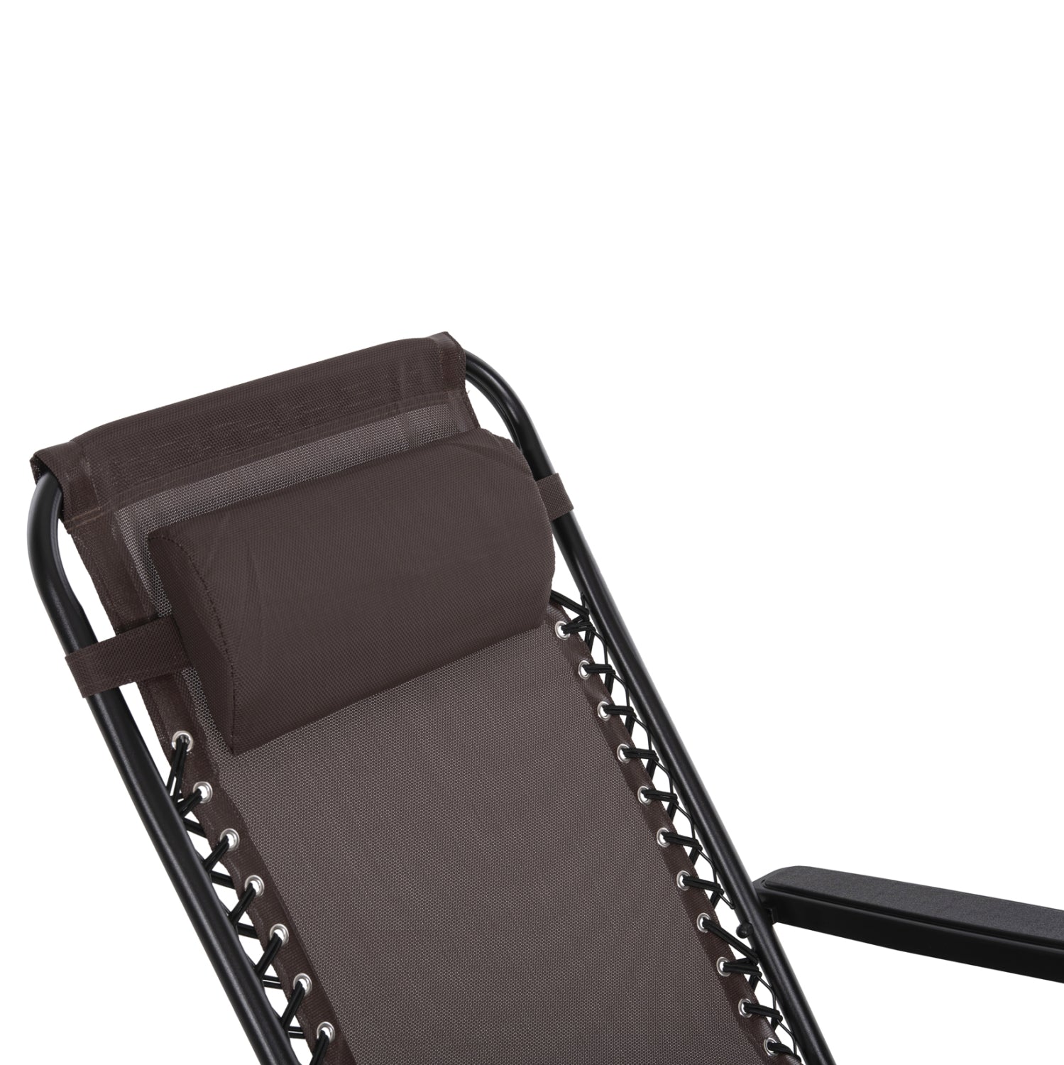 Фотьойл RELAX COMPANION кафяв текстилен и черен метал 67x145x110Hcm.