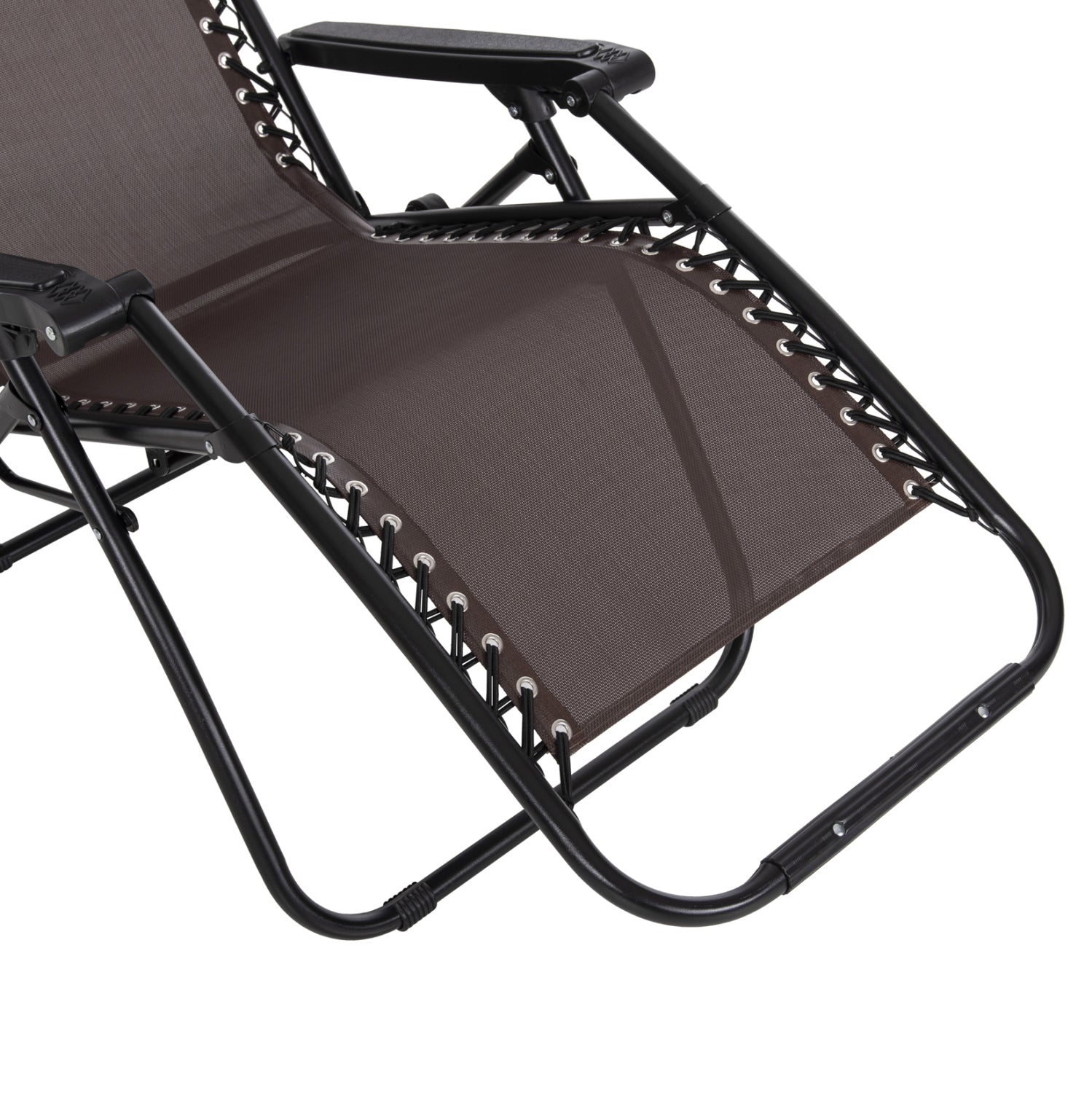 Фотьойл RELAX COMPANION кафяв текстилен и черен метал 67x145x110Hcm.