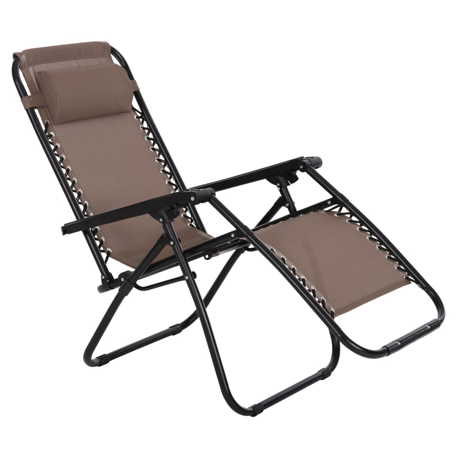 Фотьойл RELAX COMPANION шампанско цветен текстилен и черен метал 67x145x110Hcm.