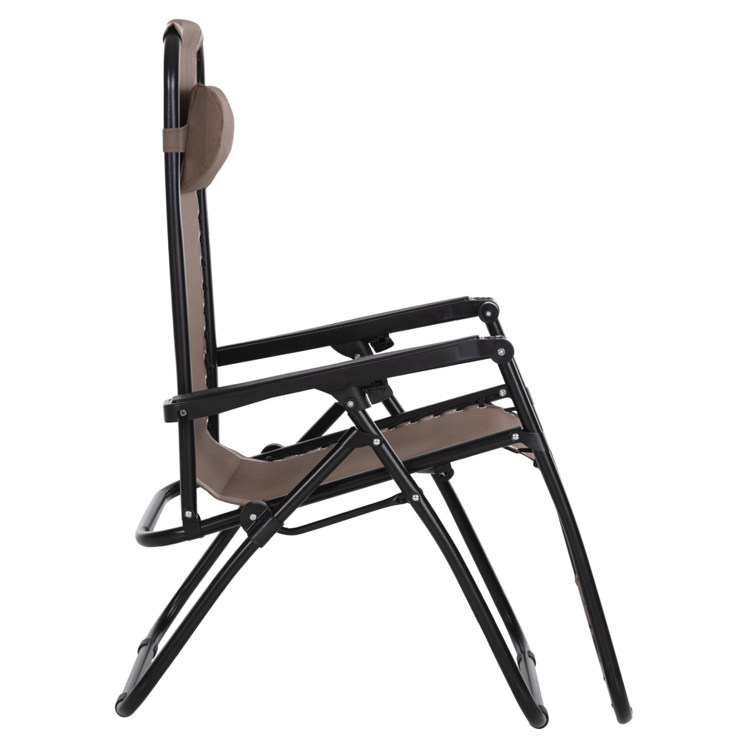 Фотьойл RELAX COMPANION шампанско цветен текстилен и черен метал 67x145x110Hcm.