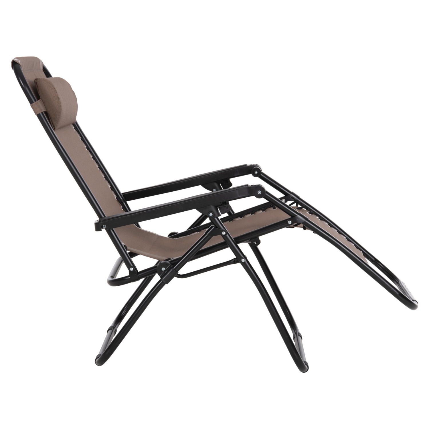 Фотьойл RELAX COMPANION шампанско цветен текстилен и черен метал 67x145x110Hcm.