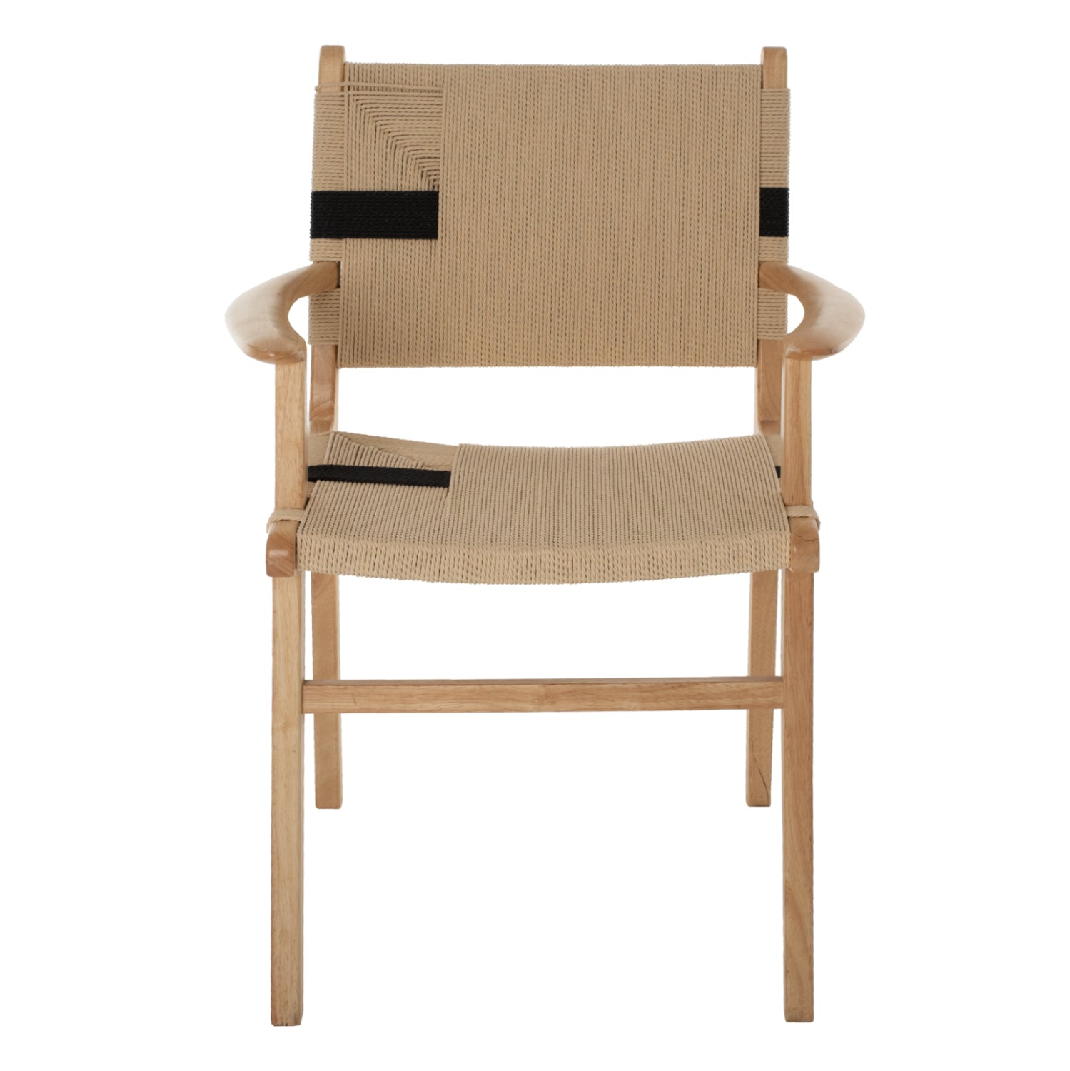 Тапициран стол Band гумено дърво и въже 62,5x60x88Hcm.