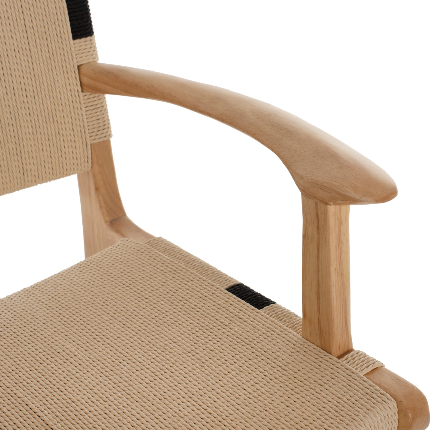 Тапициран стол Band гумено дърво и въже 62,5x60x88Hcm.