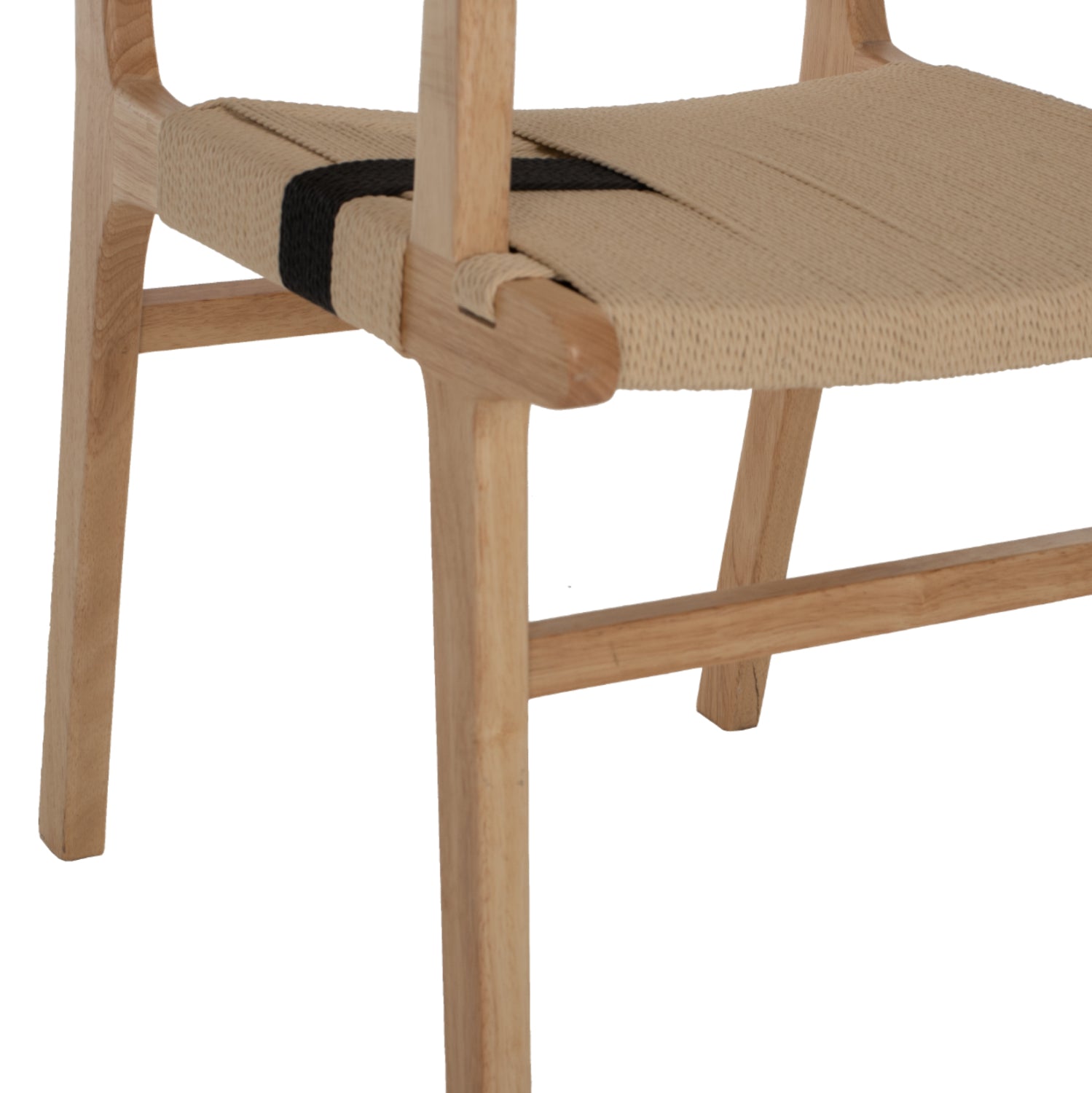 Тапициран стол Band гумено дърво и въже 62,5x60x88Hcm.