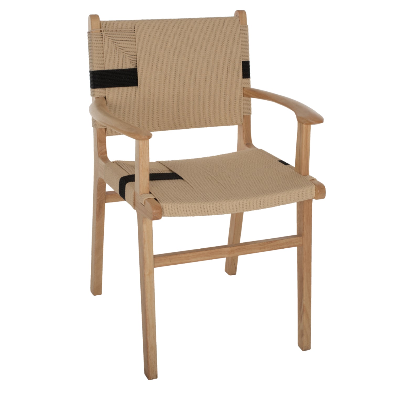 Тапициран стол Band гумено дърво и въже 62,5x60x88Hcm.