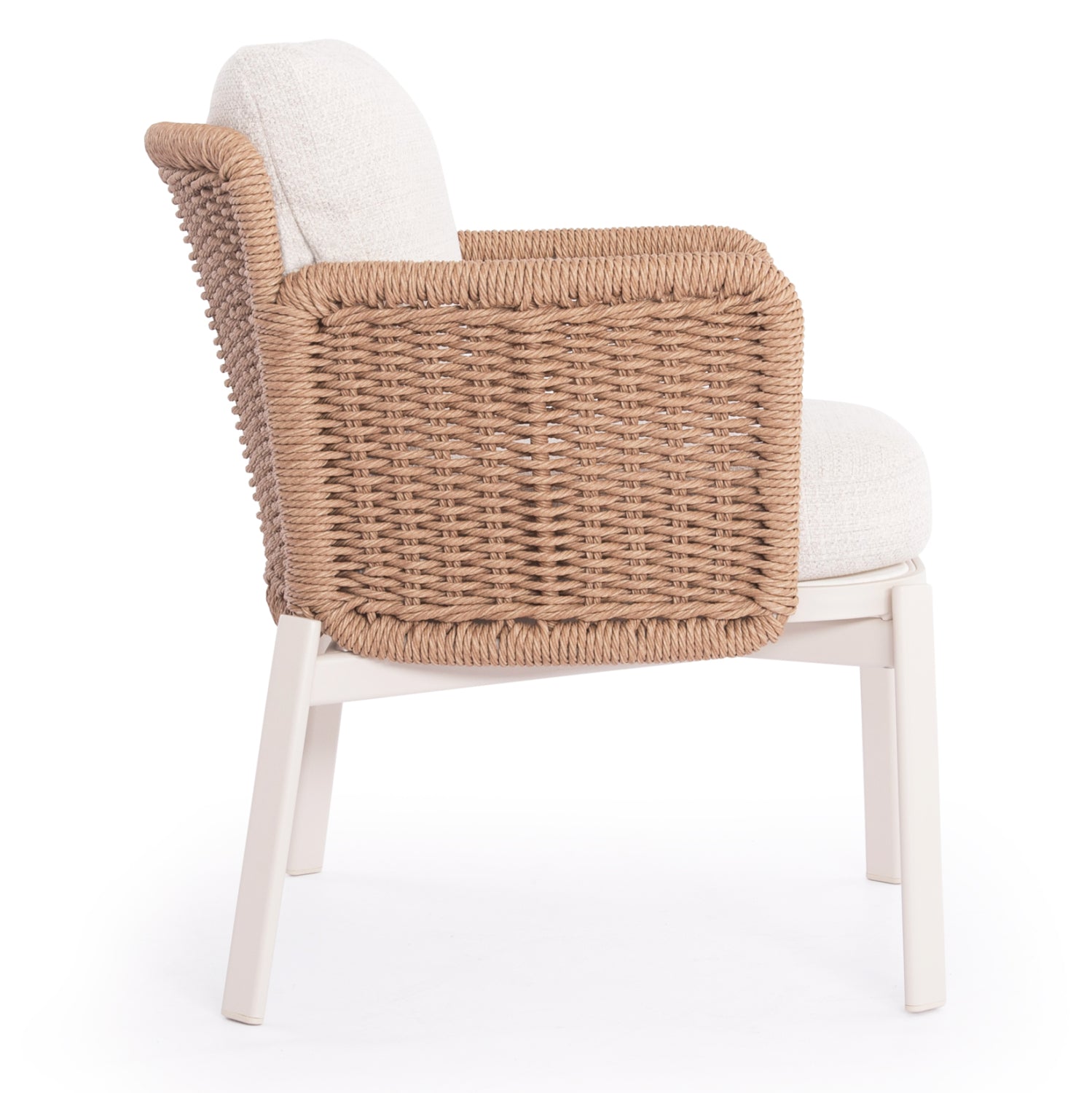 Фотьойл серия Утопия екрю алуминий и бежови възглавници WICKER 65x68x