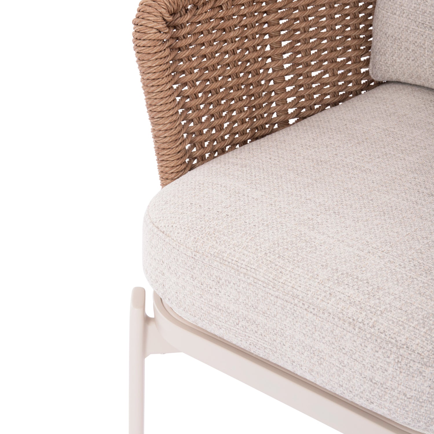 Фотьойл серия Утопия екрю алуминий и бежови възглавници WICKER 65x68x