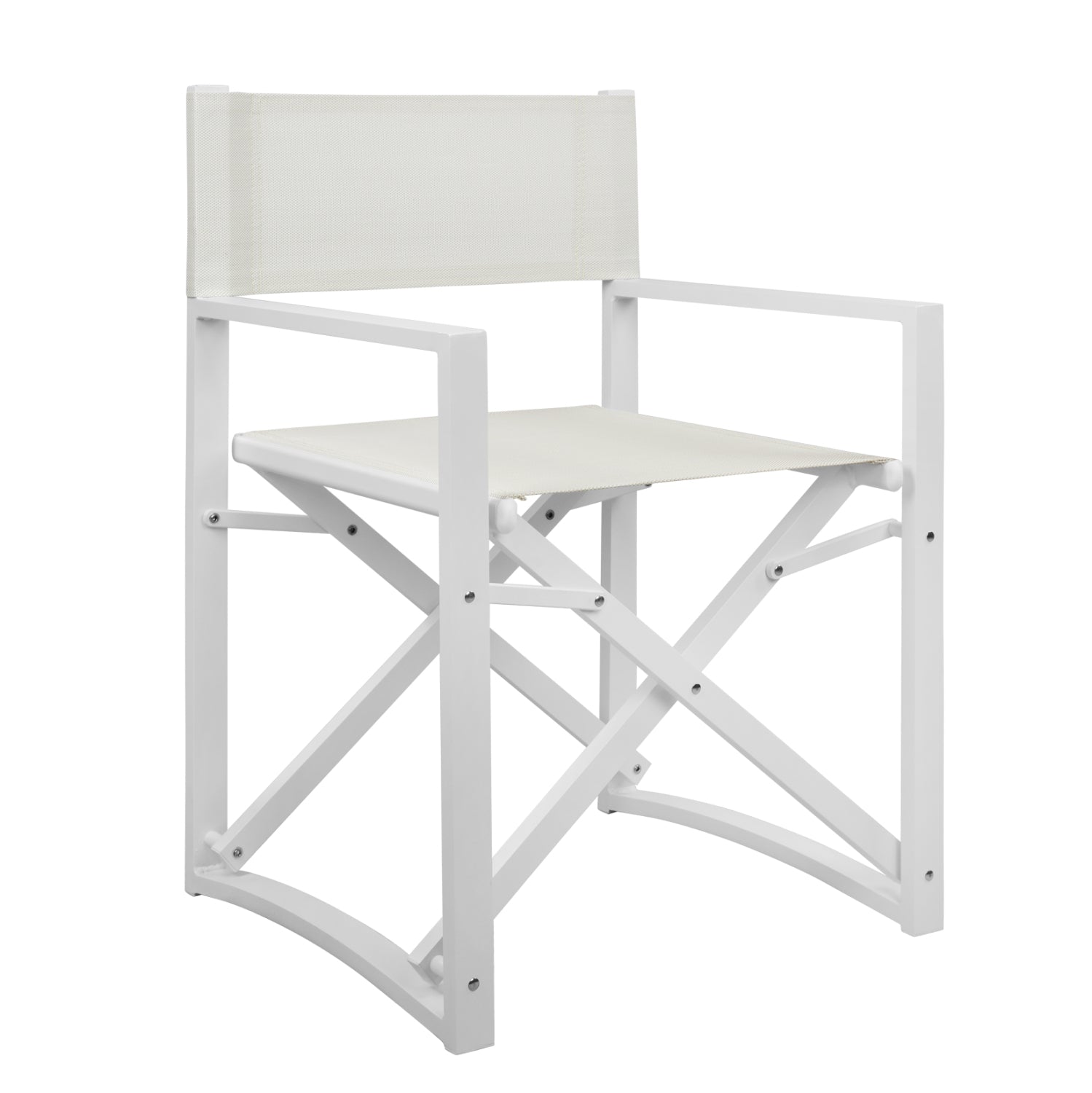 Режисьорски стол алуминий DUPRE бял цвят 57x48,5x85.5Hсм