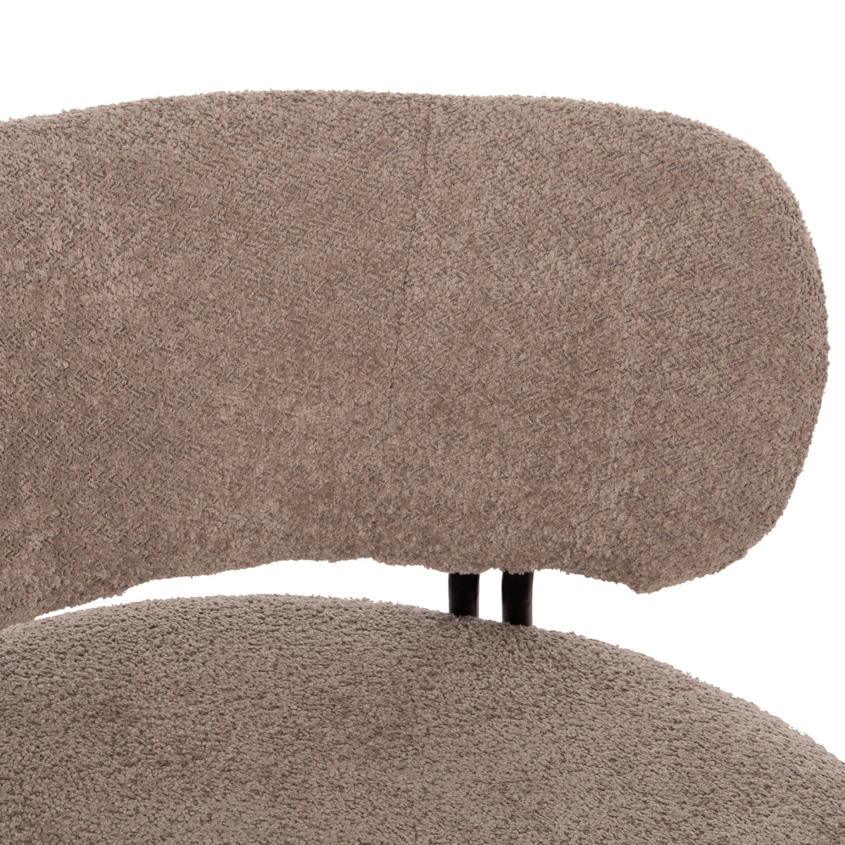 ФОТЬОЙЛ ROUND KARSEN ТЪМНО БЕЖОВ БУКЛЕ ПЛАТ 79x82x74см.