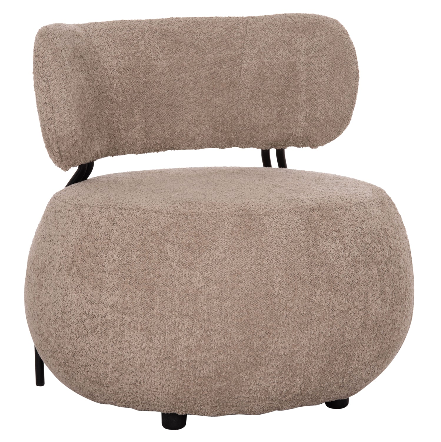 ФОТЬОЙЛ ROUND KARSEN ТЪМНО БЕЖОВ БУКЛЕ ПЛАТ 79x82x74см.