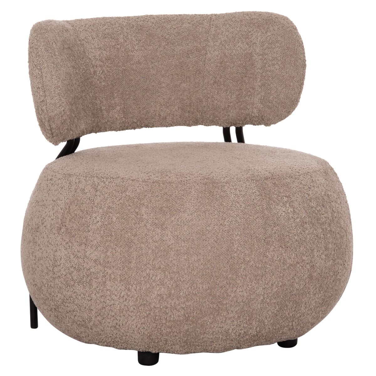 ФОТЬОЙЛ ROUND KARSEN ТЪМНО БЕЖОВ БУКЛЕ ПЛАТ 79x82x74см.