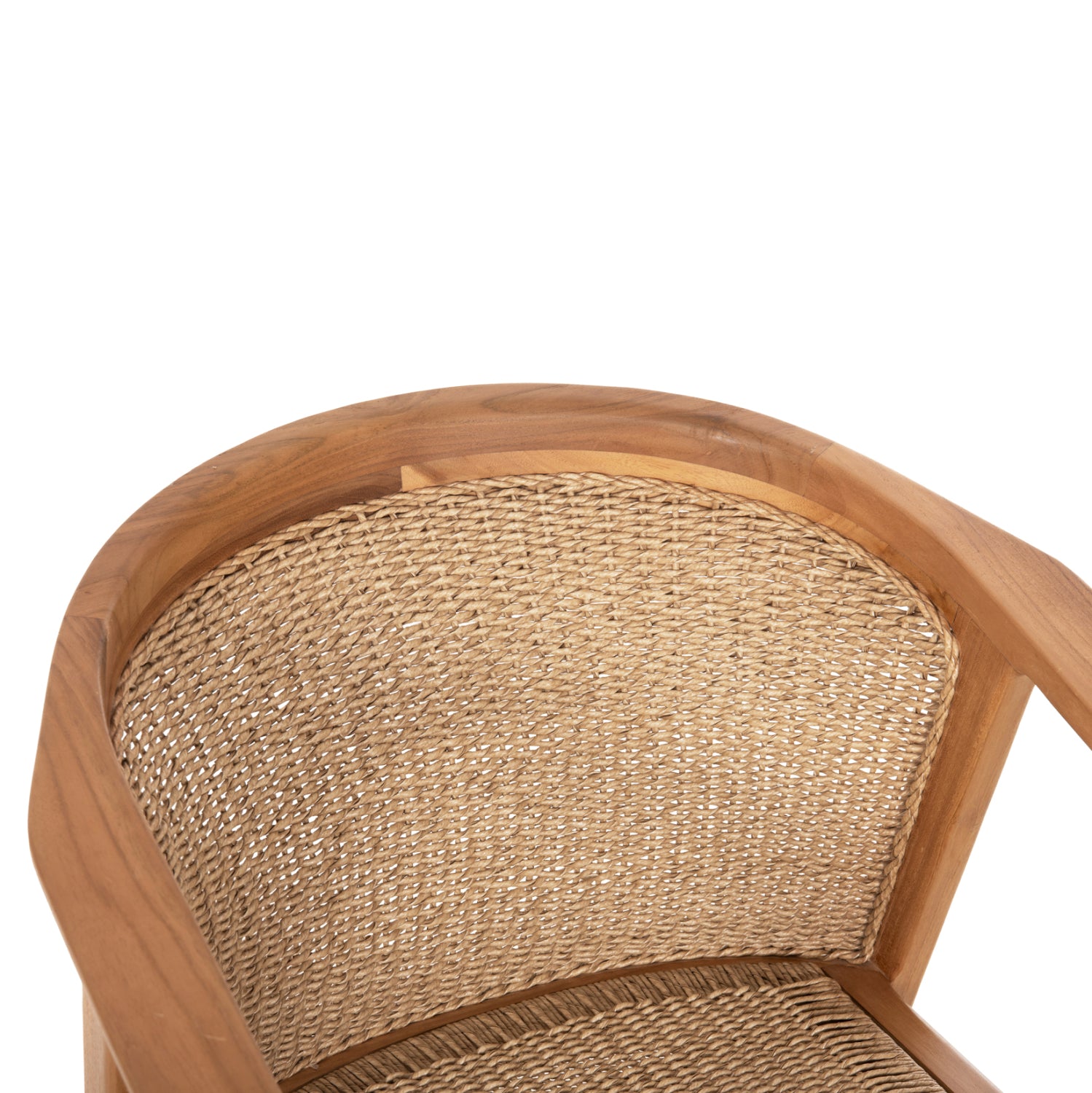 Трапезен стол RENLY от тиково дърво с естествено въже VIRO 60x59x82Hcm