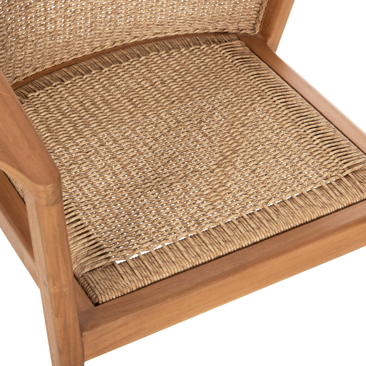 Трапезен стол RENLY от тиково дърво с естествено въже VIRO 60x59x82Hcm