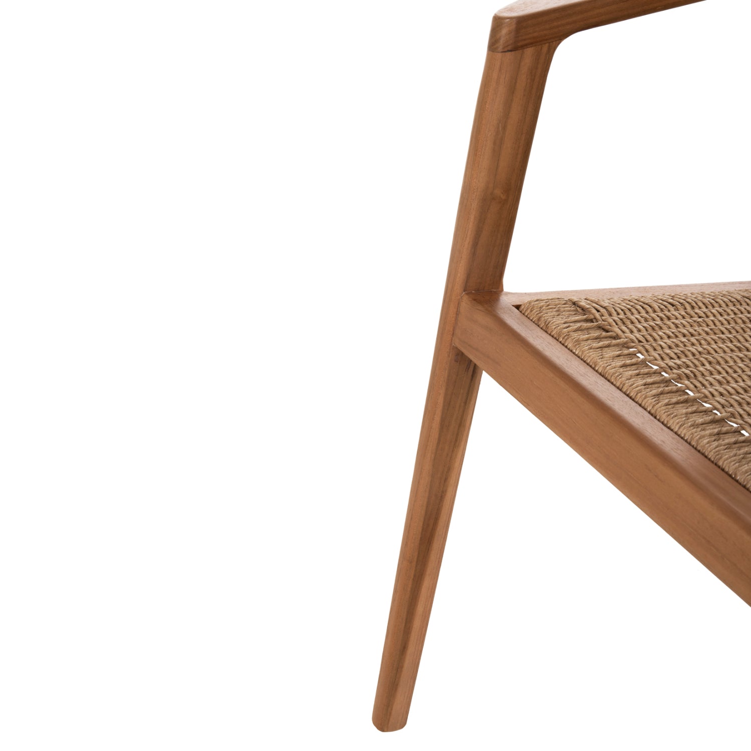 Трапезен стол RENLY от тиково дърво с естествено въже VIRO 60x59x82Hcm