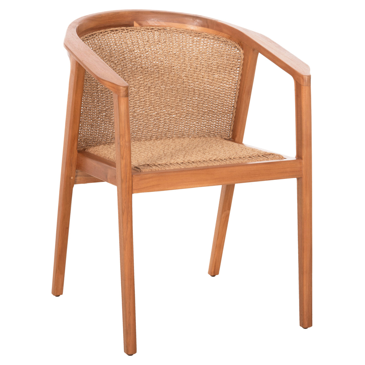 Трапезен стол RENLY от тиково дърво с естествено въже VIRO 60x59x82Hcm