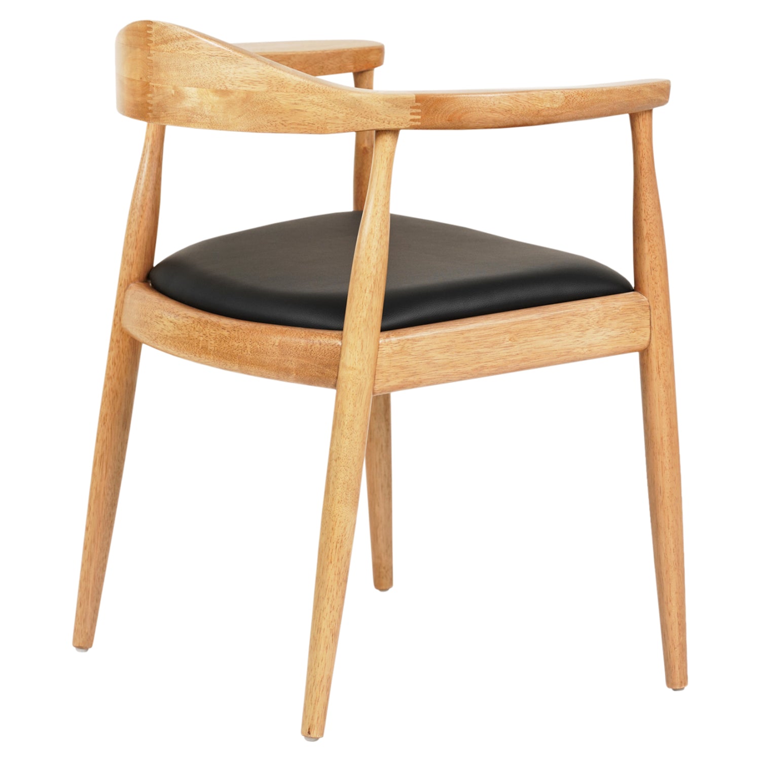 Трапезен стол ADOR гумено дърво в цвят дъб и черен PU 62x54x76,5Hcm.