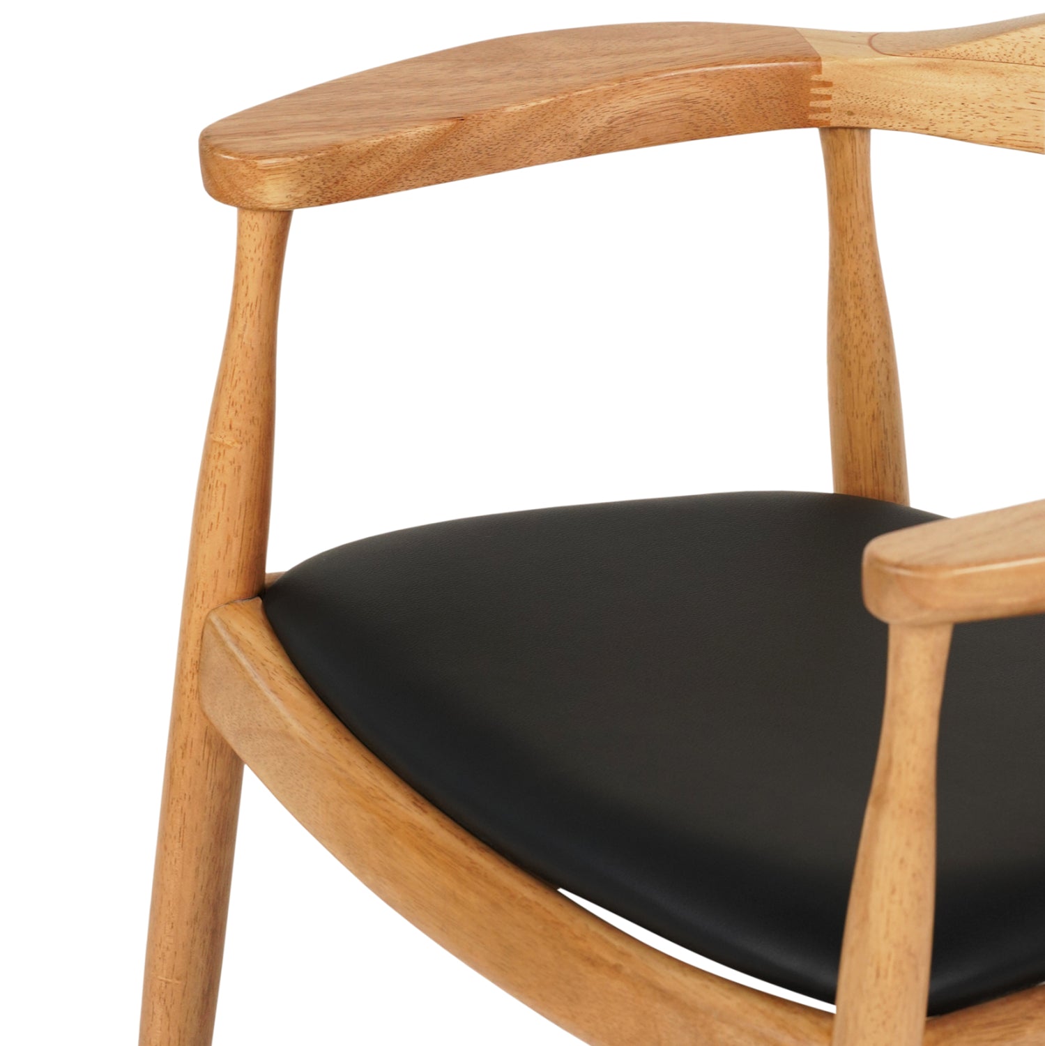 Трапезен стол ADOR гумено дърво в цвят дъб и черен PU 62x54x76,5Hcm.