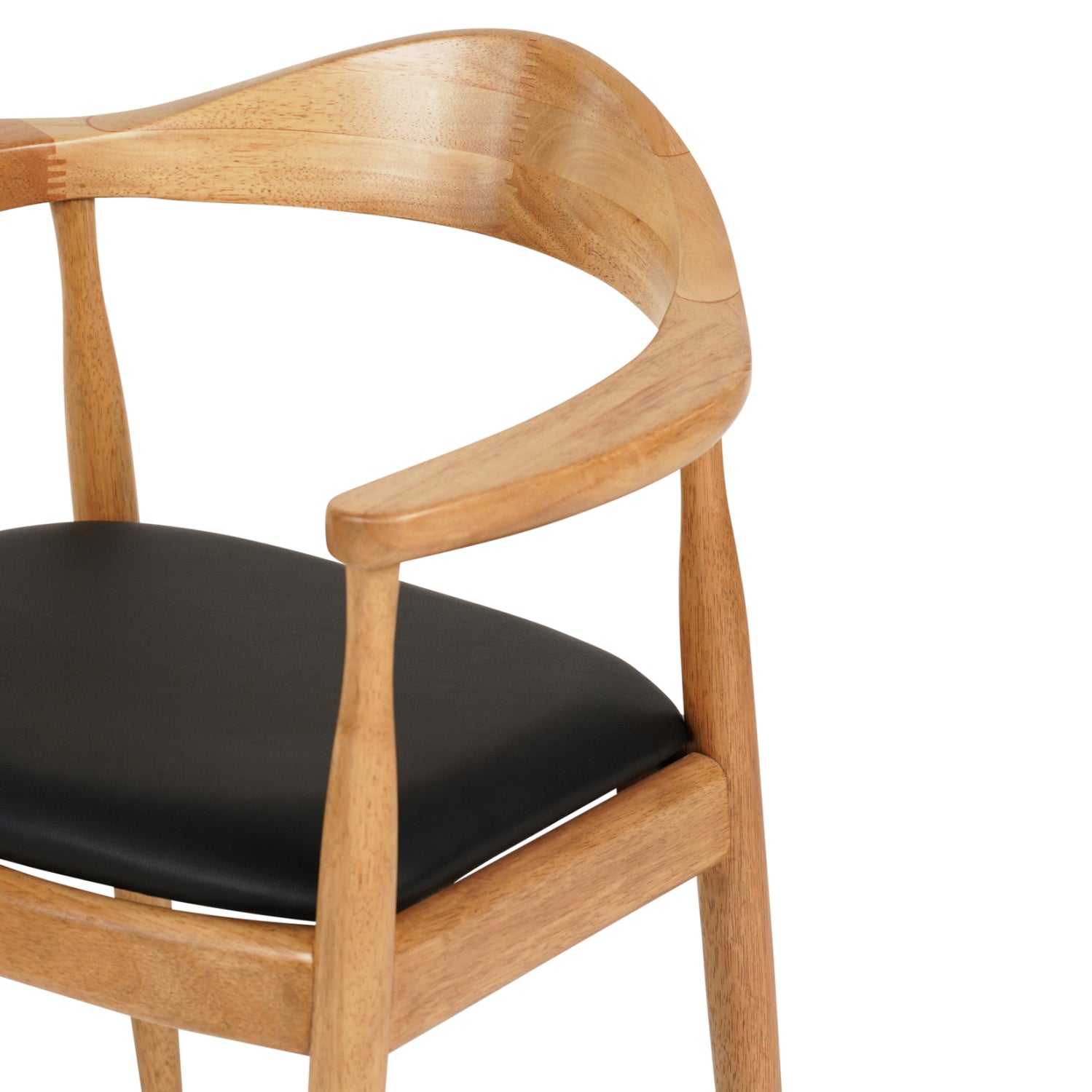 Трапезен стол ADOR гумено дърво в цвят дъб и черен PU 62x54x76,5Hcm.