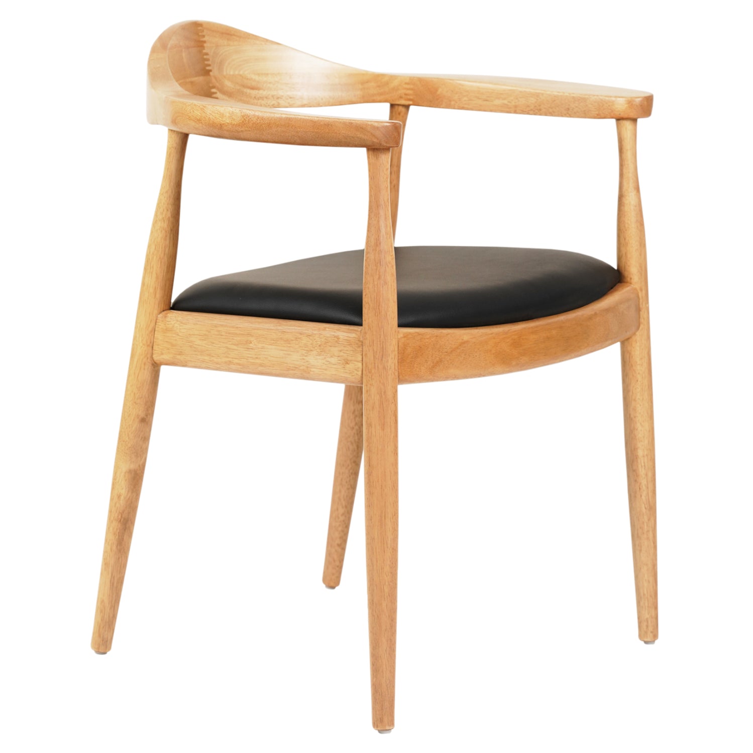 Трапезен стол ADOR гумено дърво в цвят дъб и черен PU 62x54x76,5Hcm.