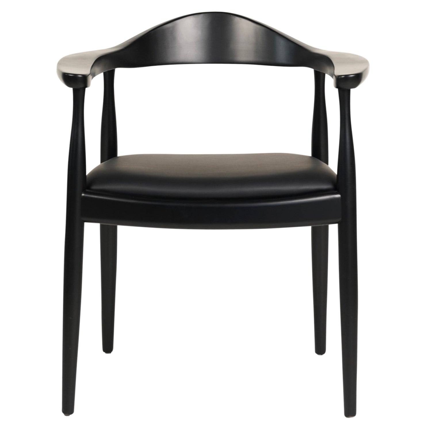 Трапезен стол ADOR гумено дърво и PU - черен 62x54x76,5Hcm.