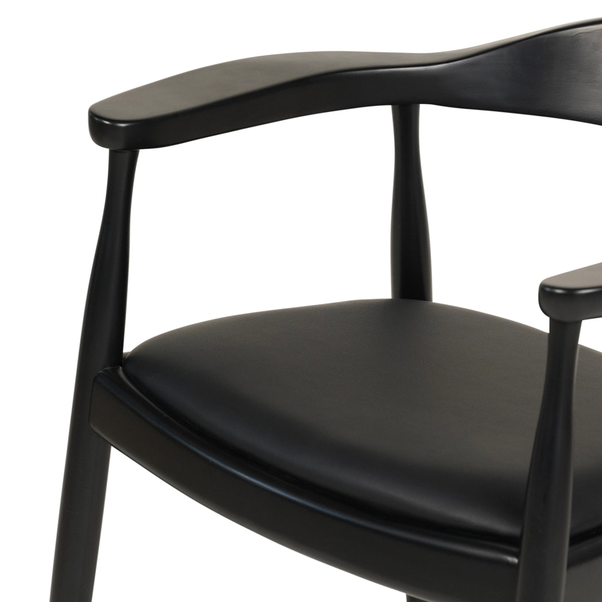 Трапезен стол ADOR гумено дърво и PU - черен 62x54x76,5Hcm.