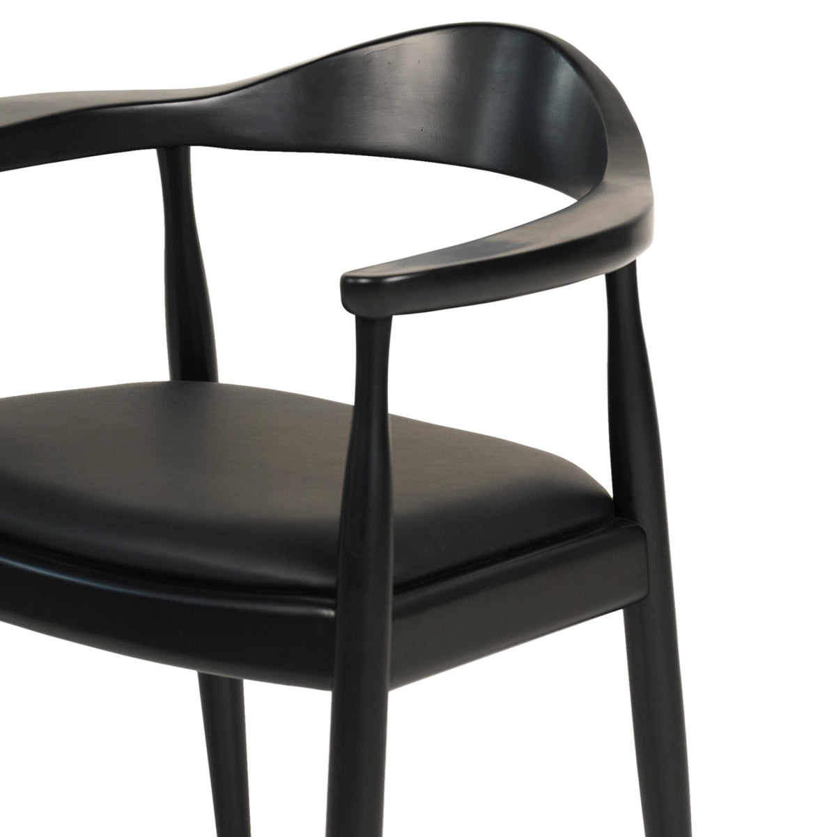 Трапезен стол ADOR гумено дърво и PU - черен 62x54x76,5Hcm.