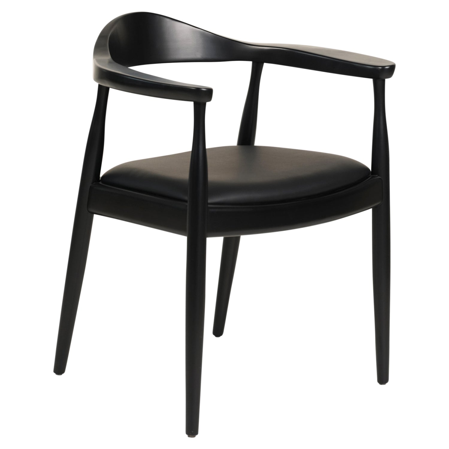 Трапезен стол ADOR гумено дърво и PU - черен 62x54x76,5Hcm.