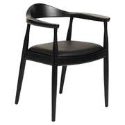 Трапезен стол ADOR гумено дърво и PU - черен 62x54x76,5Hcm.