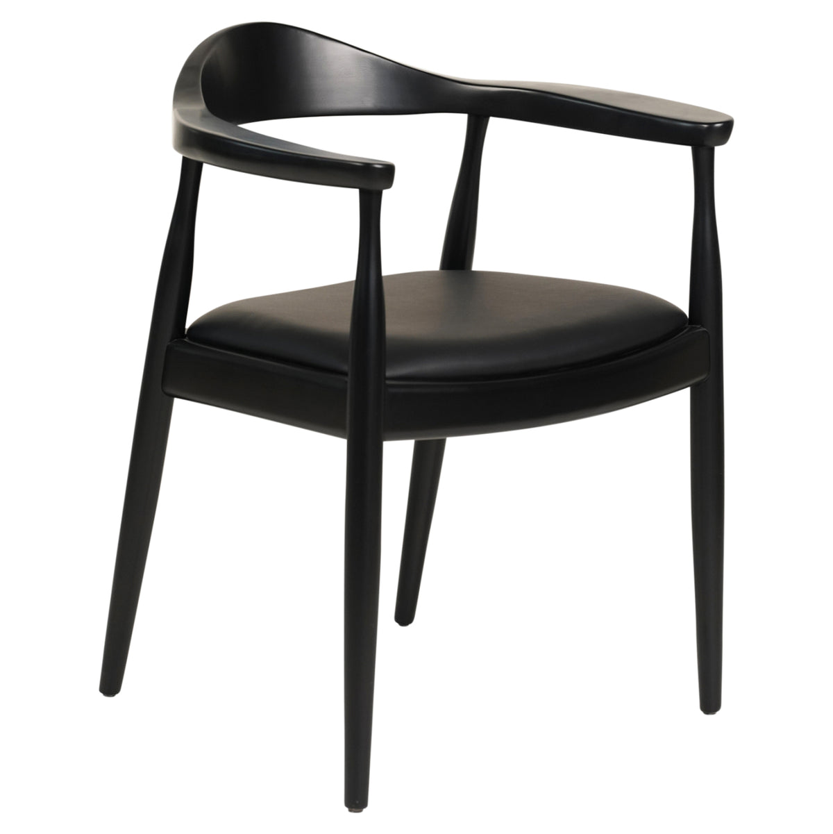Трапезен стол ADOR гумено дърво и PU - черен 62x54x76,5Hcm.