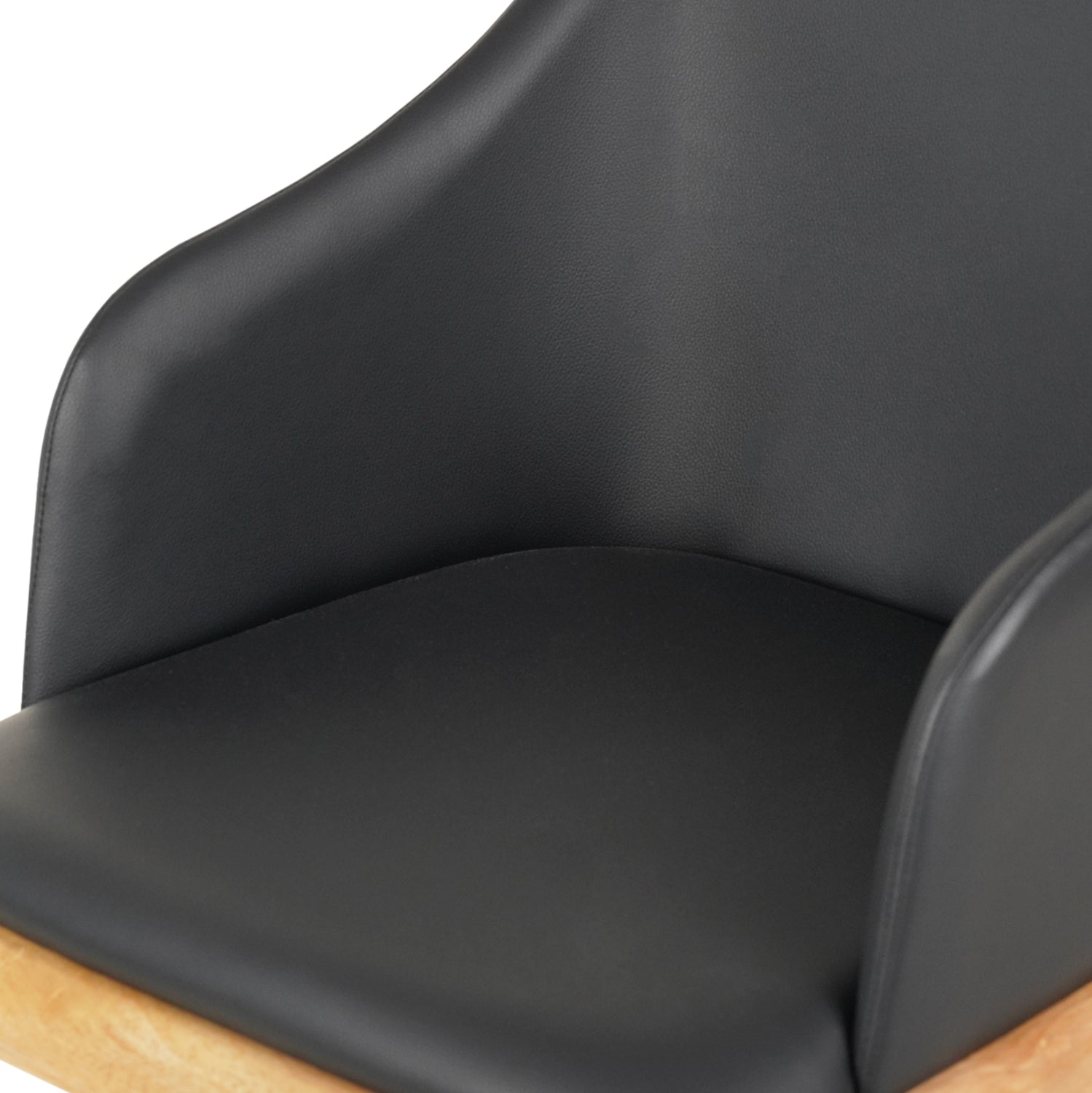 Трапезен стол FURLAN гумено дърво в дъб - черен PU 54,5x58x78Hcm.