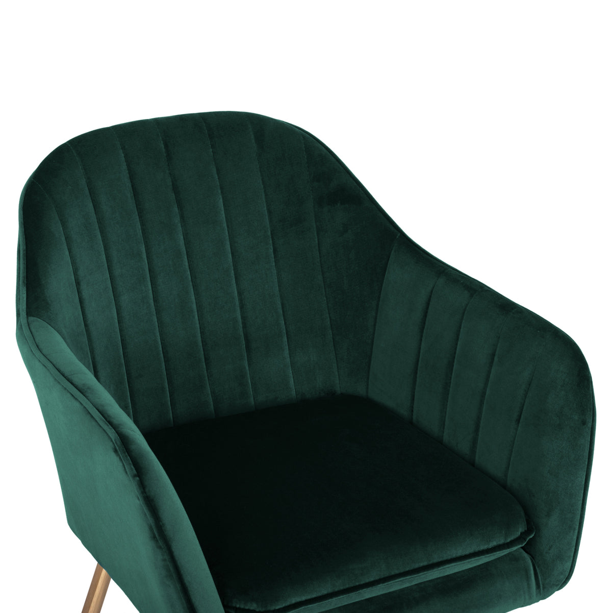 Фотьойл Sawyer от велур Cypress Green с златисти крака 55x60x83 см
