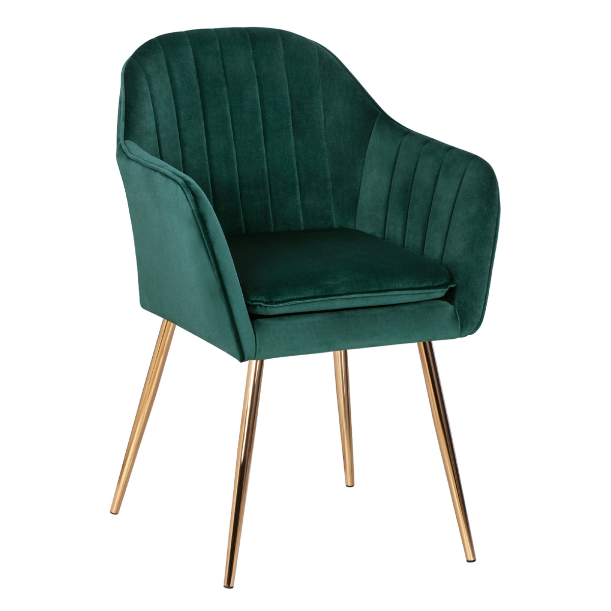 Фотьойл Sawyer от велур Cypress Green с златисти крака 55x60x83 см