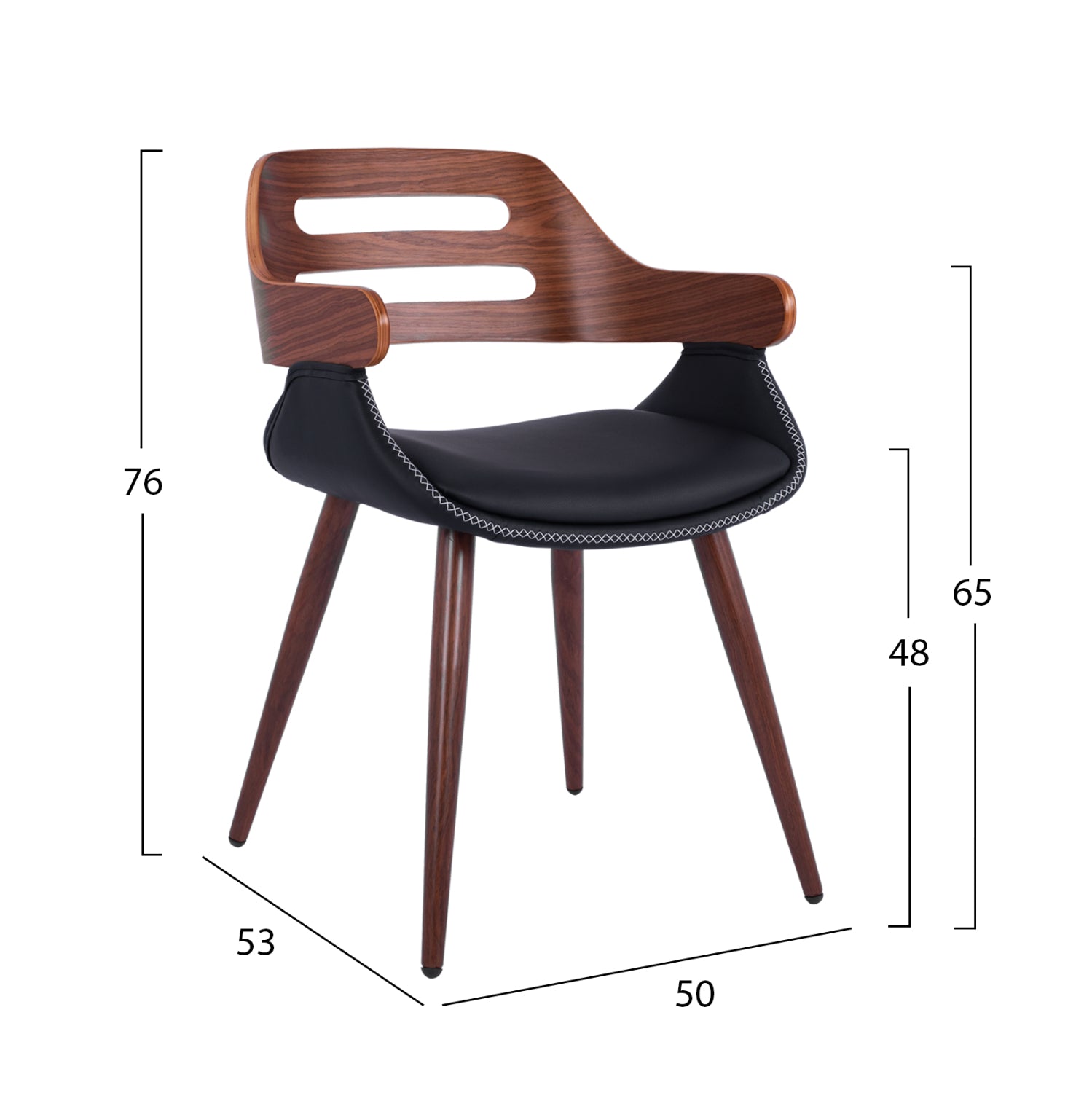 Допълнителен фотьойл Superior Pro орех-черен PU 50x53x76 см