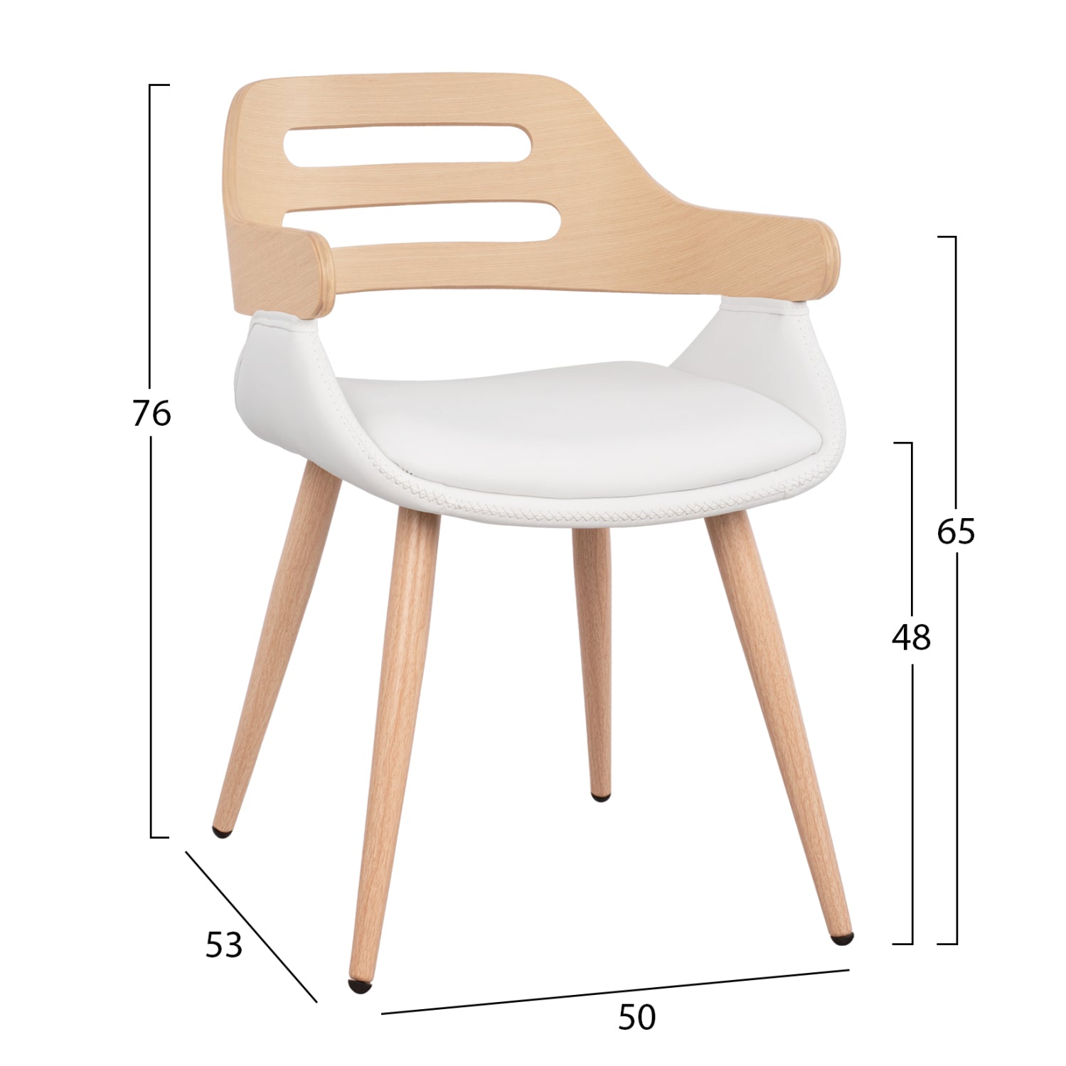 Допълнителен фотьойл Superior Pro Sonama с бял PU 50x53x76 см