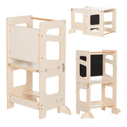 Детскa етажерка с дъска Рики, естествен бор, 43x32x84 см