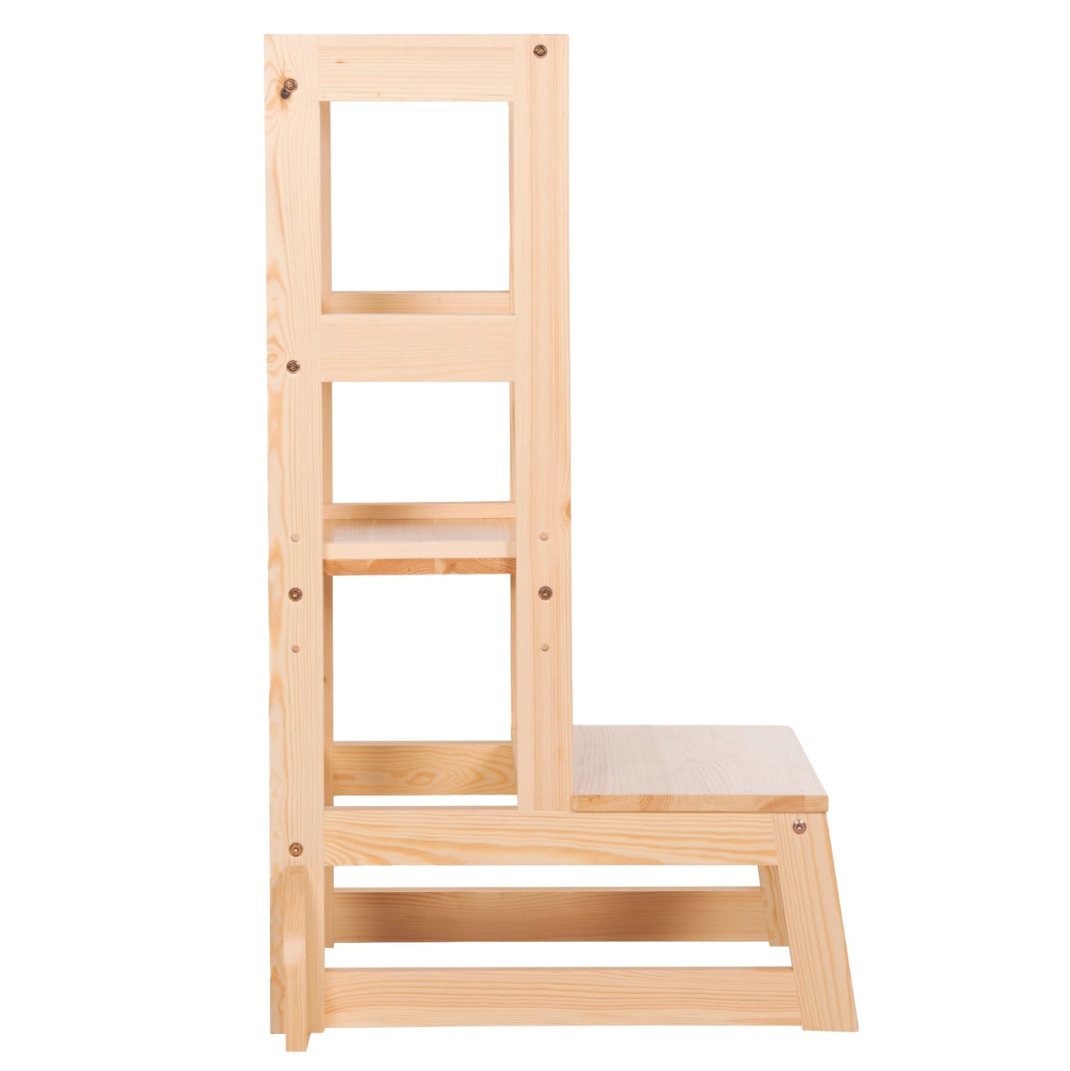 Детски учебен пирамид Montessori Pepe от естествен бор 55x53x90 см