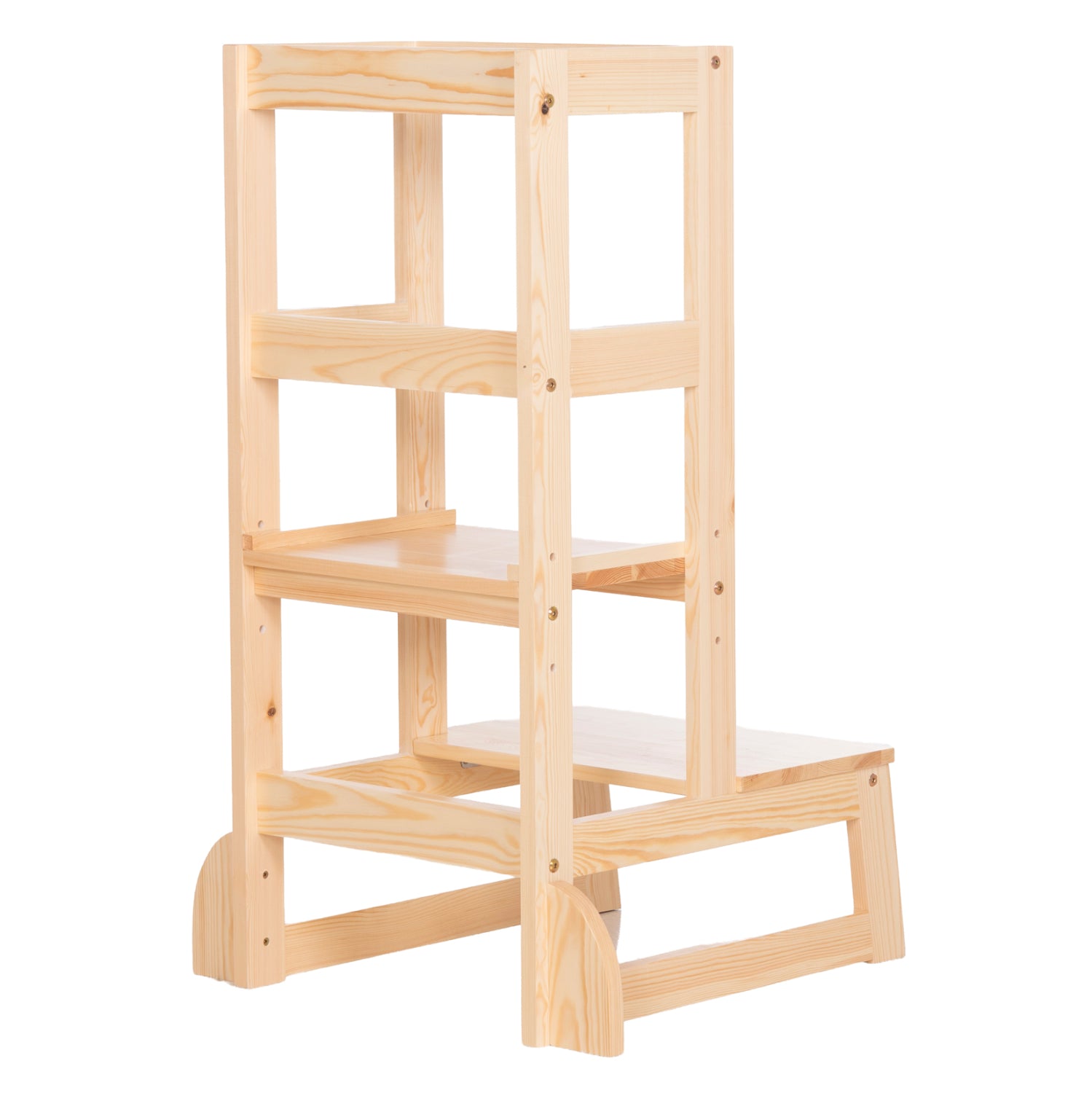 Детски учебен пирамид Montessori Pepe от естествен бор 55x53x90 см
