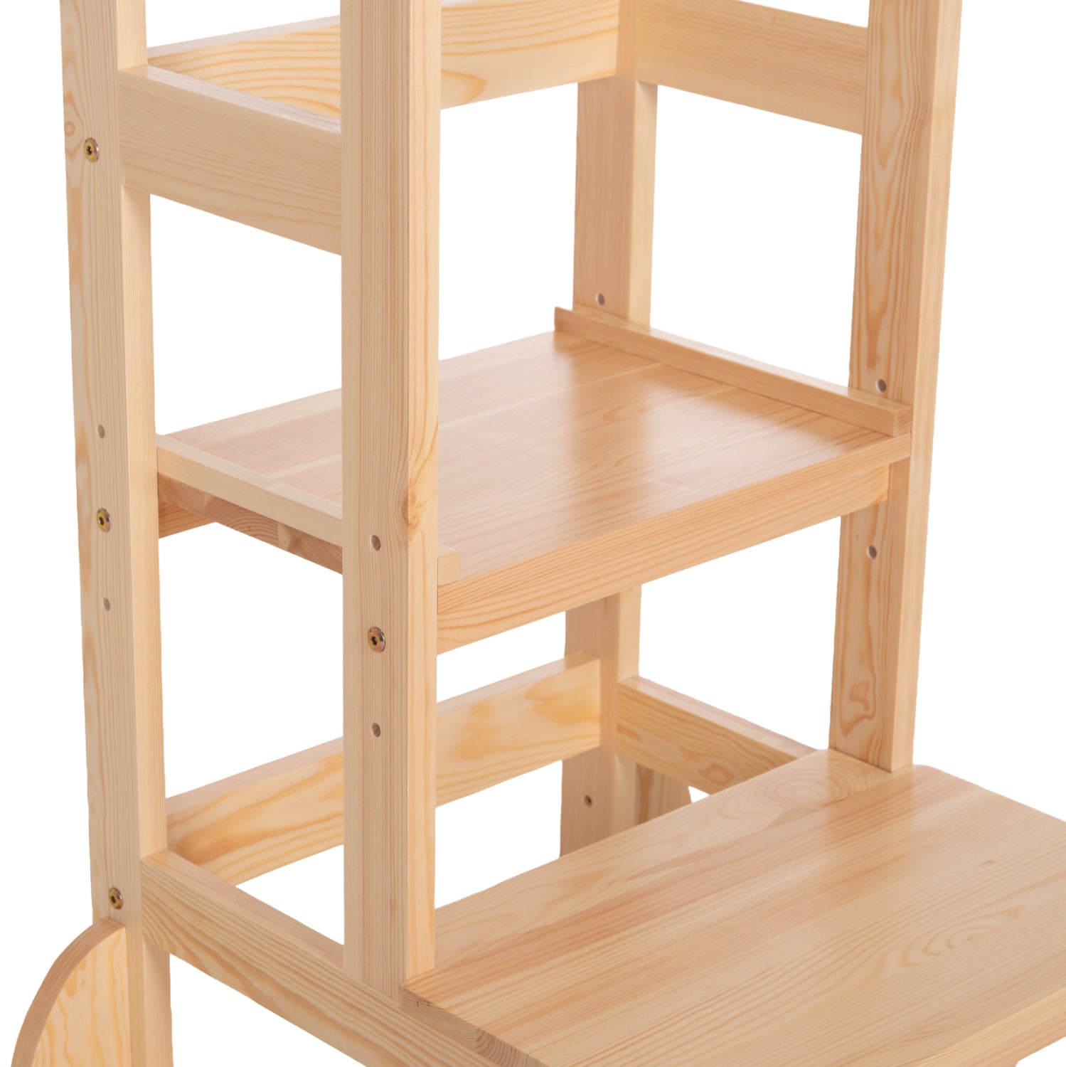 Детски учебен пирамид Montessori Pepe от естествен бор 55x53x90 см