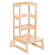 Детски учебен пирамид Montessori Pepe от естествен бор 55x53x90 см