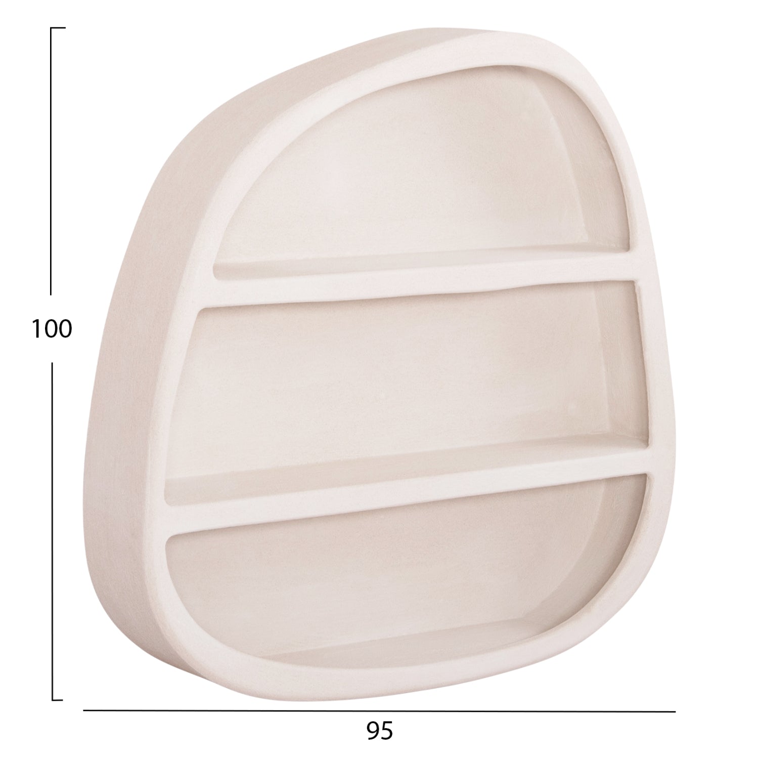 СТЕННА ЕТАЖЕРКА СЕРИЯ SANTORINI MDF В ЦВЯТ ОФ-УАЙТ 95x18x100Hсм.